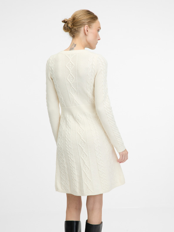 Orsay Rochie crem pentru doamne până la genunchi ORSAY