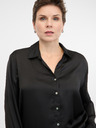 Orsay Cămașă neagră cu guler pentru femei ORSAY