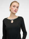 Orsay Bluză neagră cu mânecă lungă pentru femei ORSAY