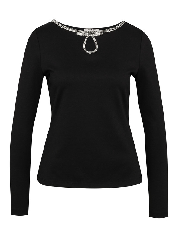 Orsay Bluză neagră cu mânecă lungă pentru femei ORSAY