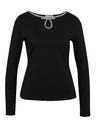 Orsay Bluză neagră cu mânecă lungă pentru femei ORSAY