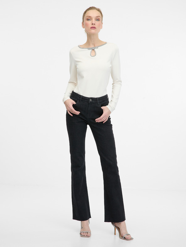 Orsay Bluză neagră de damă cu mâneci lungi ORSAY