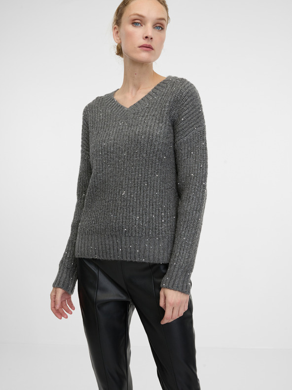 Orsay Pantaloni negri din imitație de piele pentru femei ORSAY