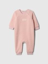 GAP Baby salopetă cu glugă din sherpa cu logo GAP