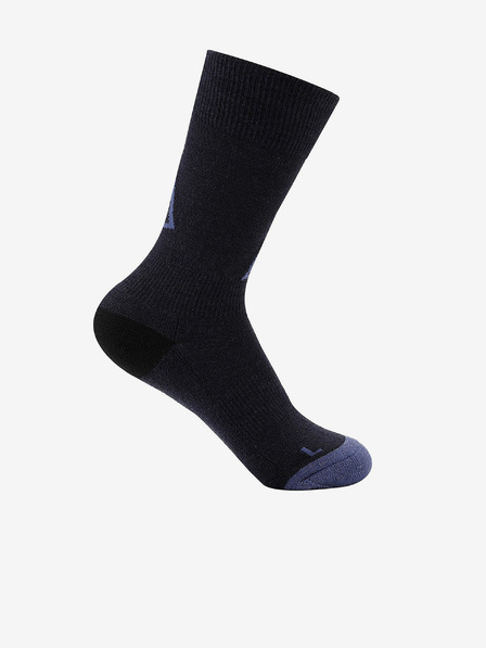 ALPINE PRO Șosete unisex albastre și negre din lână Merino ALPINE PRO PHALTE