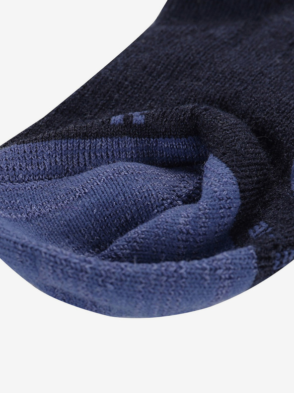 ALPINE PRO Șosete unisex albastre și negre din lână Merino ALPINE PRO PHALTE