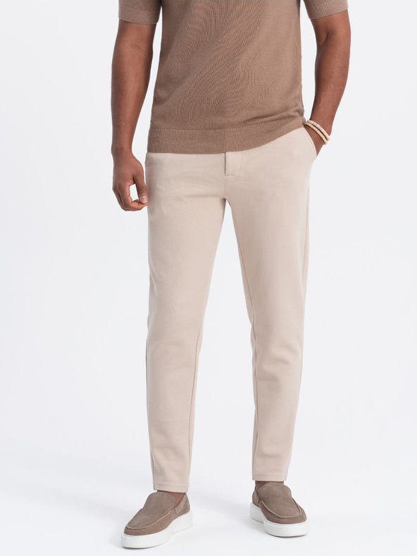 Ombre Clothing Pantaloni carrot bej pentru bărbați Ombre Clothing