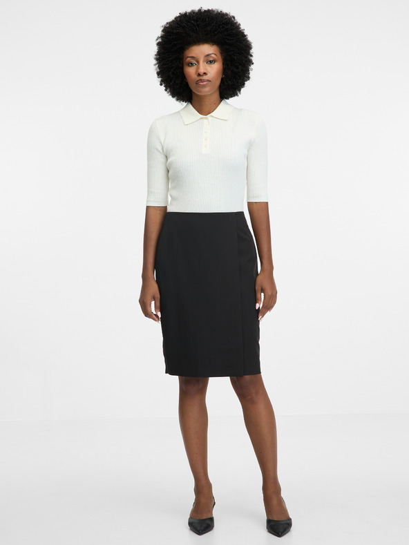 Orsay Fustă lungă până la genunchi pentru femei, neagră ORSAY