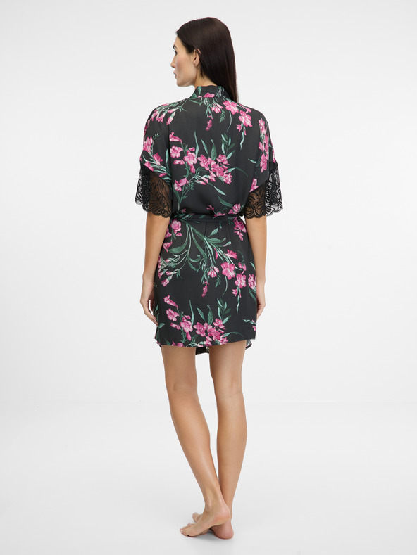 Orsay Halat de damă negru din satin ORSAY