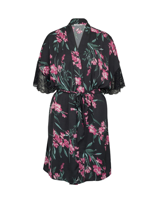 Orsay Halat de damă negru din satin ORSAY