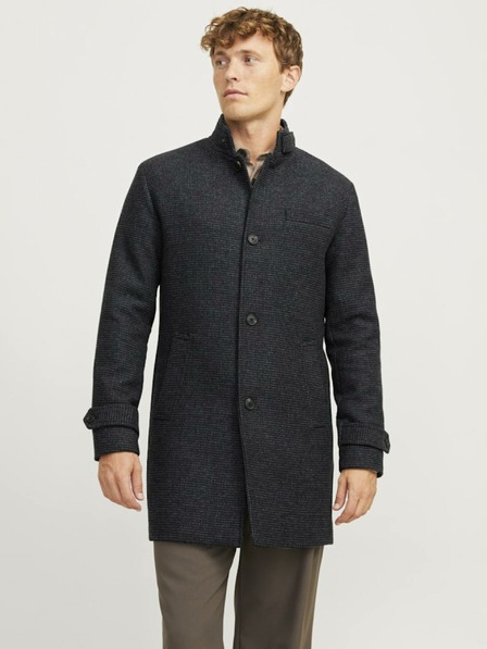 Jack & Jones Palton din lână Jack & Jones gri închis pentru bărbați