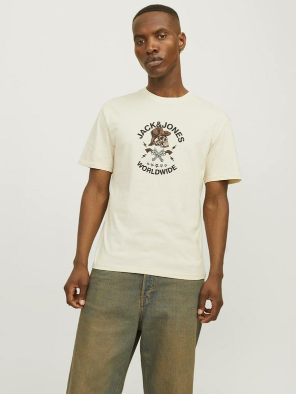 Jack & Jones Tricou pentru bărbați Jack & Jones Seven Cream