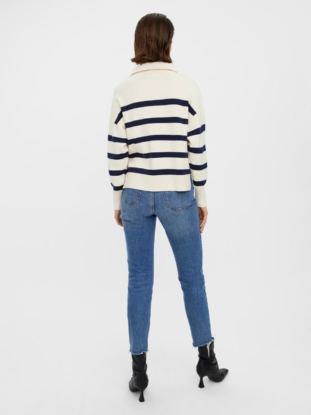Vero Moda Pulover cu dungi albastre și crem VERO MODA Saba