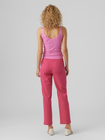 Vero Moda Pantaloni VERO MODA Zelda roz închis pentru femei