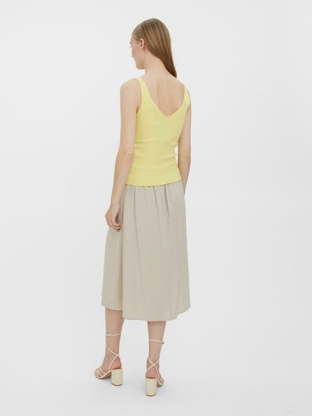 Vero Moda Tricou fără mâneci de bază cu nervuri, galben deschis, pentru femei VERO MODA Glory