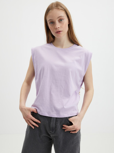 Vero Moda Violet deschis VERO MODA tricou de bază pentru femei Panna
