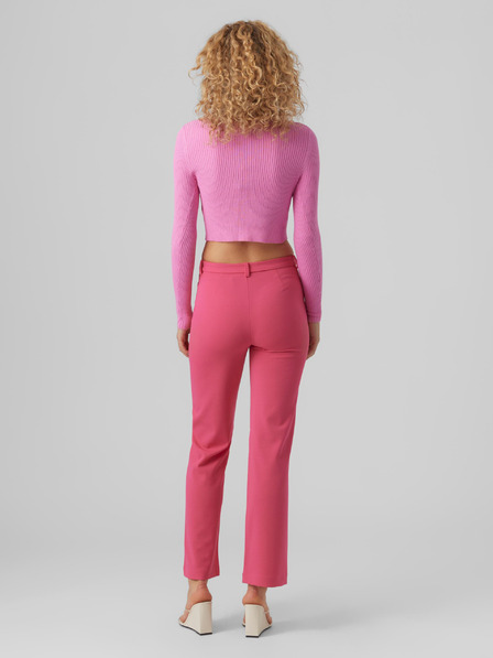 Vero Moda Cardigan roz cu nervuri scurte pentru femei VERO MODA Glory