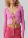 Vero Moda Cardigan roz cu nervuri scurte pentru femei VERO MODA Glory