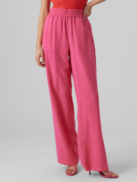Vero Moda Pantaloni largi roz închis pentru femei VERO MODA Carmen