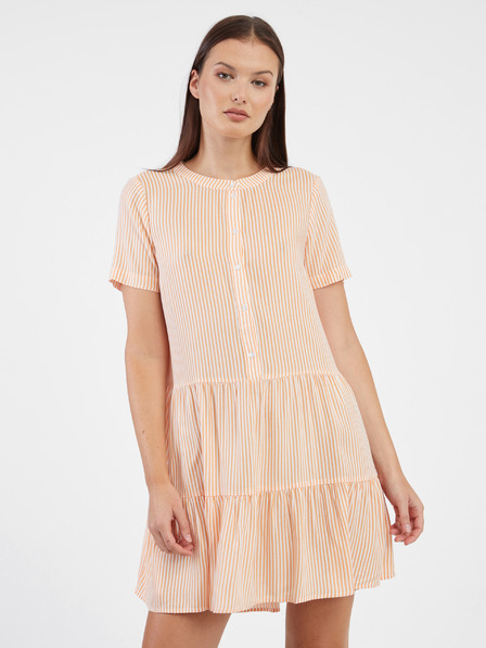 Vero Moda Rochie cămașă cu dungi, portocalie, pentru femei VERO MODA Bumpy