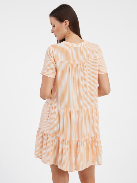 Vero Moda Rochie cămașă cu dungi, portocalie, pentru femei VERO MODA Bumpy
