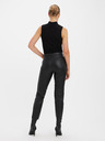 Vero Moda Pantaloni din piele negri pentru femei VERO MODA Brenda