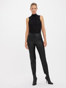 Vero Moda Pantaloni din piele negri pentru femei VERO MODA Brenda