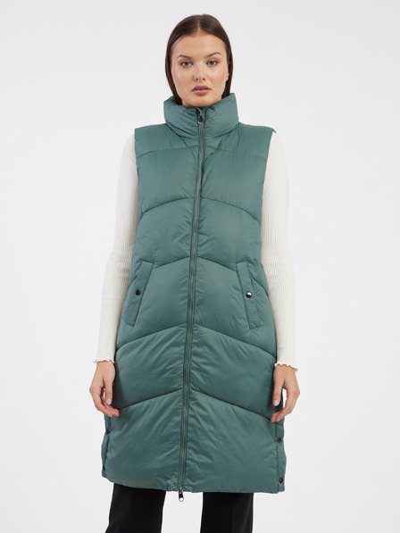 Vero Moda Vesta lungă pentru femei VERO MODA verde închis Uppsala