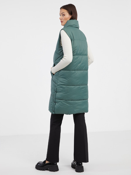 Vero Moda Vesta lungă pentru femei VERO MODA verde închis Uppsala