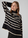 Vero Moda Pulover negru cu dungi pentru femei VERO MODA Saba