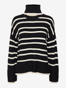 Vero Moda Pulover negru cu dungi pentru femei VERO MODA Saba