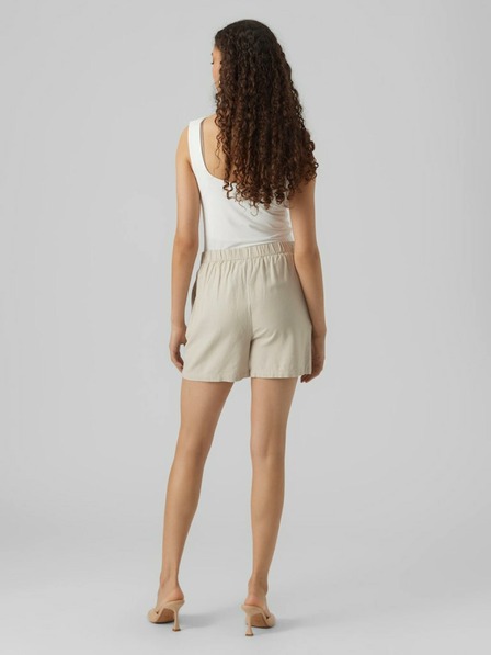 Vero Moda Pantaloni scurți bej din in pentru femei Vero Moda Jesmilo