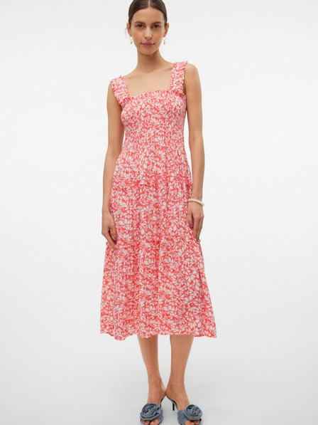Vero Moda Rochie midi roșie și albă Vero Moda Menny