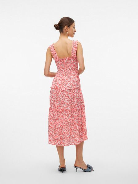 Vero Moda Rochie midi roșie și albă Vero Moda Menny