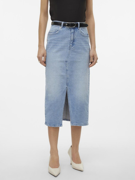Vero Moda Fustă midi din denim albastru deschis pentru femei Vero Moda Veri