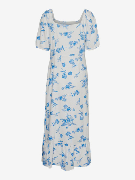 Vero Moda Rochie maxi cu flori albe și albastre din in pentru femei Vero Moda Mymilo