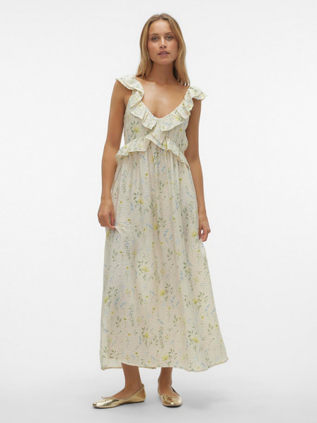 Vero Moda Rochie maxi pentru femei Vero Moda Josie crem cu flori