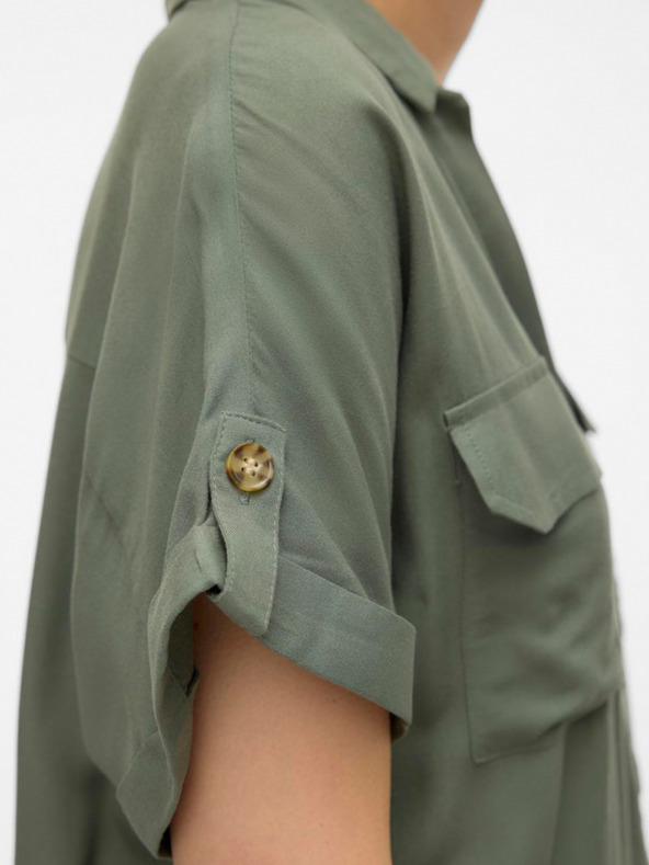 Vero Moda Cămașă verde Vero Moda Bumpy pentru femei