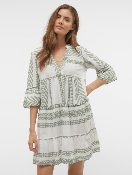 Vero Moda Rochie cu motive albe și verzi pentru femei Vero Moda Dicthe