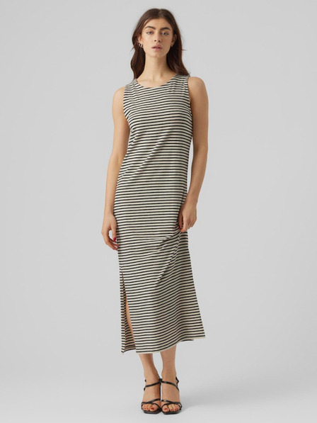 AWARE by VERO MODA Rochie maxi cu dungi negre și bej pentru femei AWARE by VERO MODA Fiona