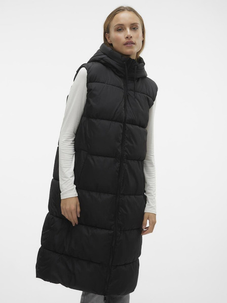 Vero Moda Vesta lungă matlasată neagră pentru femei Vero Moda Ligaane