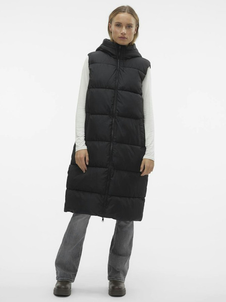 Vero Moda Vesta lungă matlasată neagră pentru femei Vero Moda Ligaane