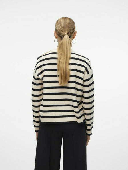 Vero Moda Pulover cu dungi pentru femei Vero Moda Saba negru și bej