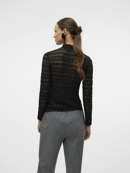 Vero Moda Bluză neagră cu dantelă pentru femei Vero Moda Zoe