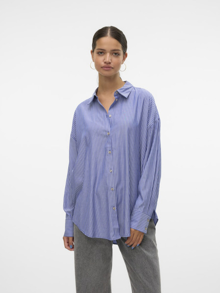 Vero Moda Cămașă albă și albastră cu dungi pentru femei Vero Moda Nora
