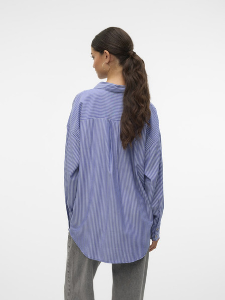 Vero Moda Cămașă albă și albastră cu dungi pentru femei Vero Moda Nora