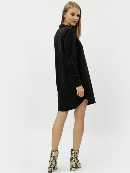 Vero Moda Rochie cămașă neagră pentru femei cu buzunare VERO MODA Silla