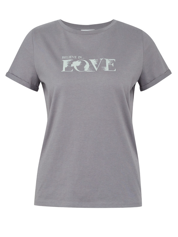 Orsay Tricou gri cu mânecă scurtă pentru femei ORSAY