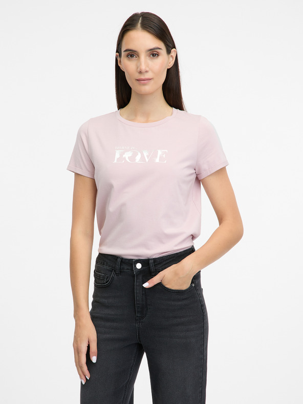 Orsay Tricou roz deschis cu mânecă scurtă pentru femei ORSAY