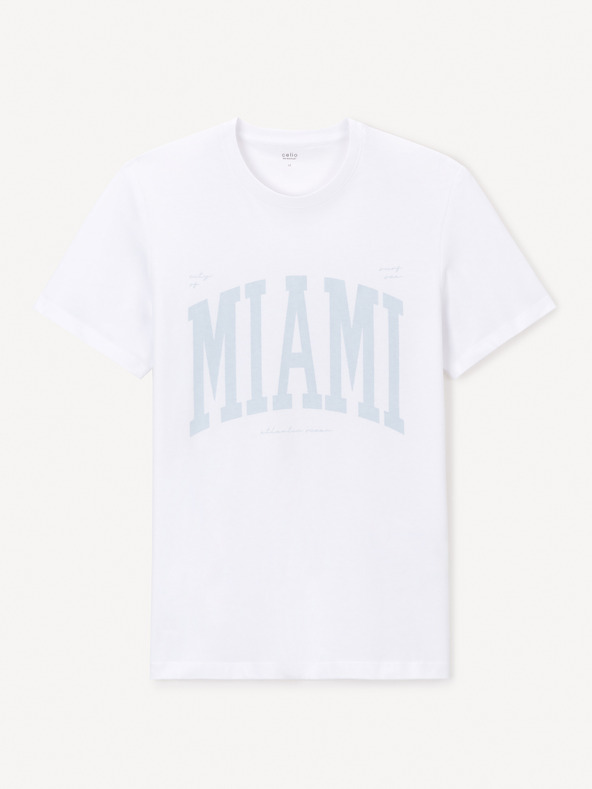 Celio Tricou alb cu model Jeville Celio